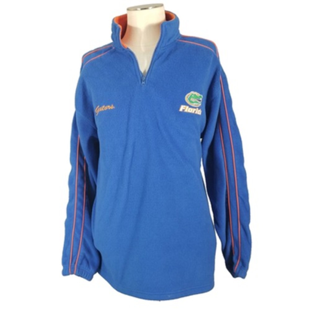 Pro Edge Fleece Jacket Mens Large Blue Florida Gators 1/4 Zip Pullover Football